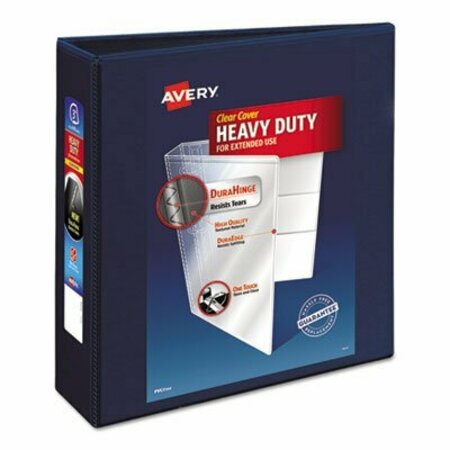 AVERY DENNISON EZD Nonstick View Binder, 3 Capacity 8-1/2inx11in Navyin 79803